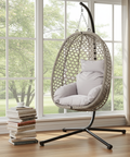 CozyNest Foldable Egg Chair - Grey - Free Shipping image 4