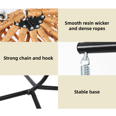 CozyNest Foldable Egg Chair - Beige - Free Shipping image 2