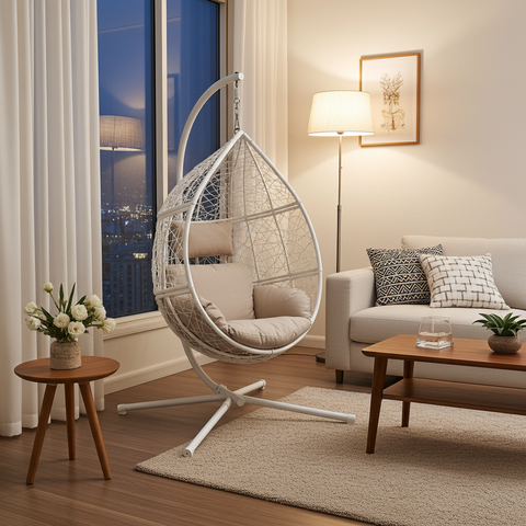Classic Single Seat Egg Chair - White Colour image 10