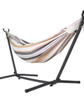 Deluxe Hammock Chair with Stand - Multi Colour Stripes Pattern - Brown-Black Stripes image