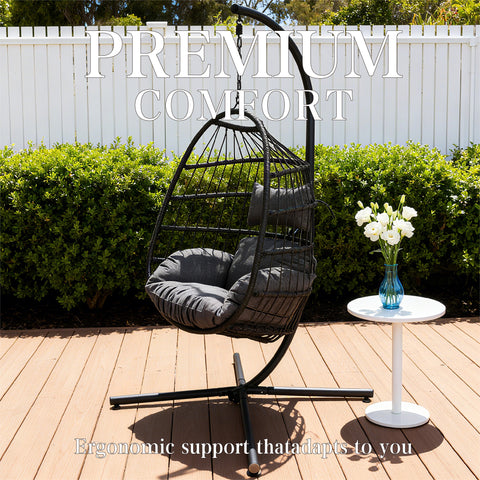 Modern Hanging Egg Chair - Black Colour image 1