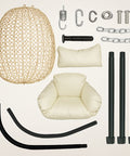 CozyNest Foldable Egg Chair - Beige - Free Shipping image 10