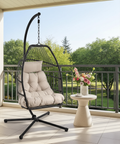 European Foldable Rattan Egg Chair with Cushion image 8