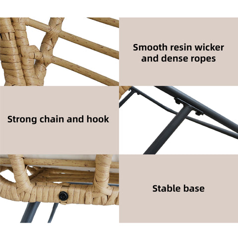 4-Piece Rattan Chair and Table Set with Cushions Modern Outdoor Lounge Set image 5