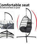 Modern Hanging Egg Chair - Black Colour image 7