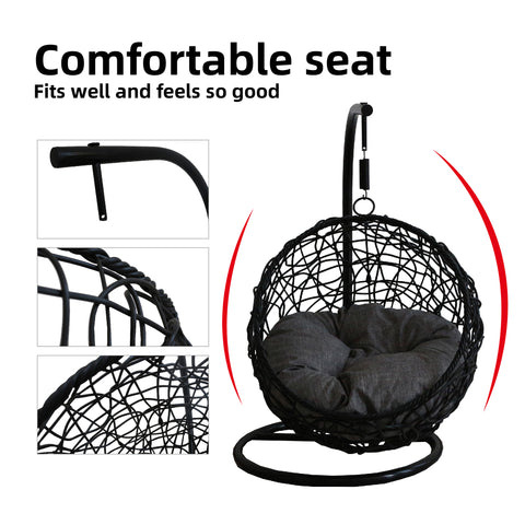 Pet Single Seat Egg Chair Luxury - Black Colour image 2