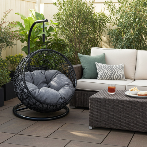 Pet Single Seat Egg Chair Luxury - Black Colour image 10