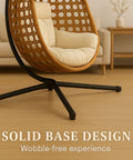 CozyNest Foldable Egg Chair - Beige - Free Shipping image 12