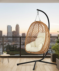 CozyNest Foldable Egg Chair - Beige - Free Shipping image 7