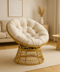 Rotating Papasan Chair with Cushion image 0
