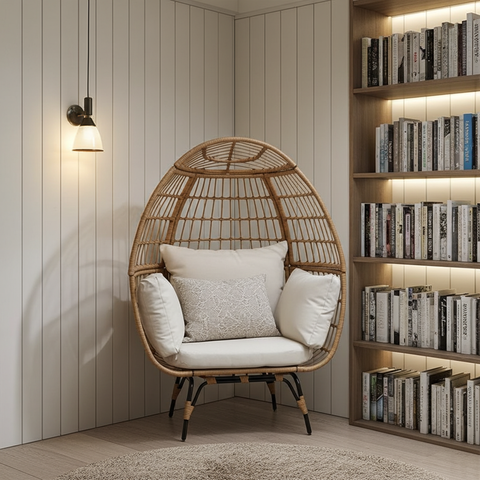 Luxurious Standing Egg Chair + Cushion image 1