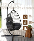 Modern Hanging Egg Chair - Black Colour image 3