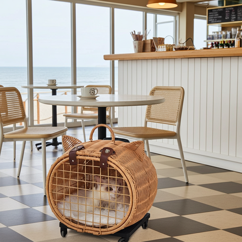 Wicker Cat Carrier Trolley image 9